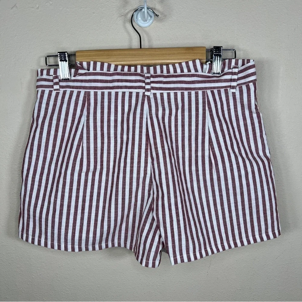 SMALL LOVE TREE RED WHITE STRIPED PAPER BAG BELTED SHORTS LIGHTWEIGHT